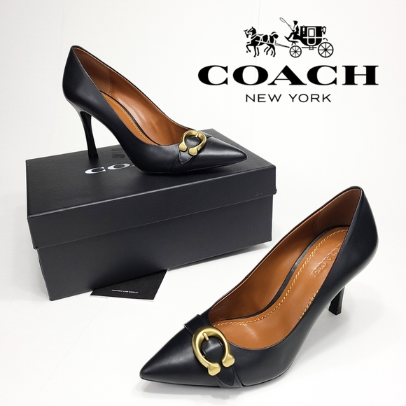coach buckle heels